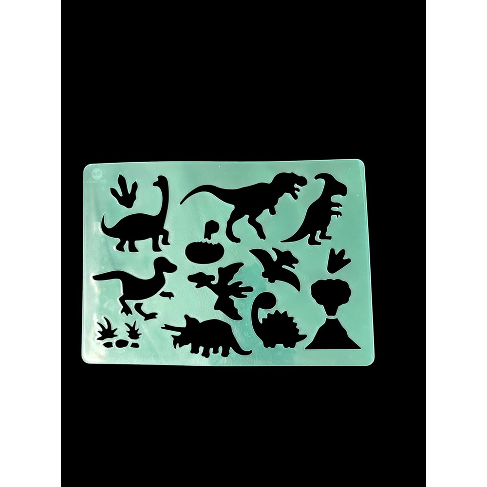 Creative Kids Dinosaur Stencil Template T-Rex Triceratops Volcano Footprints